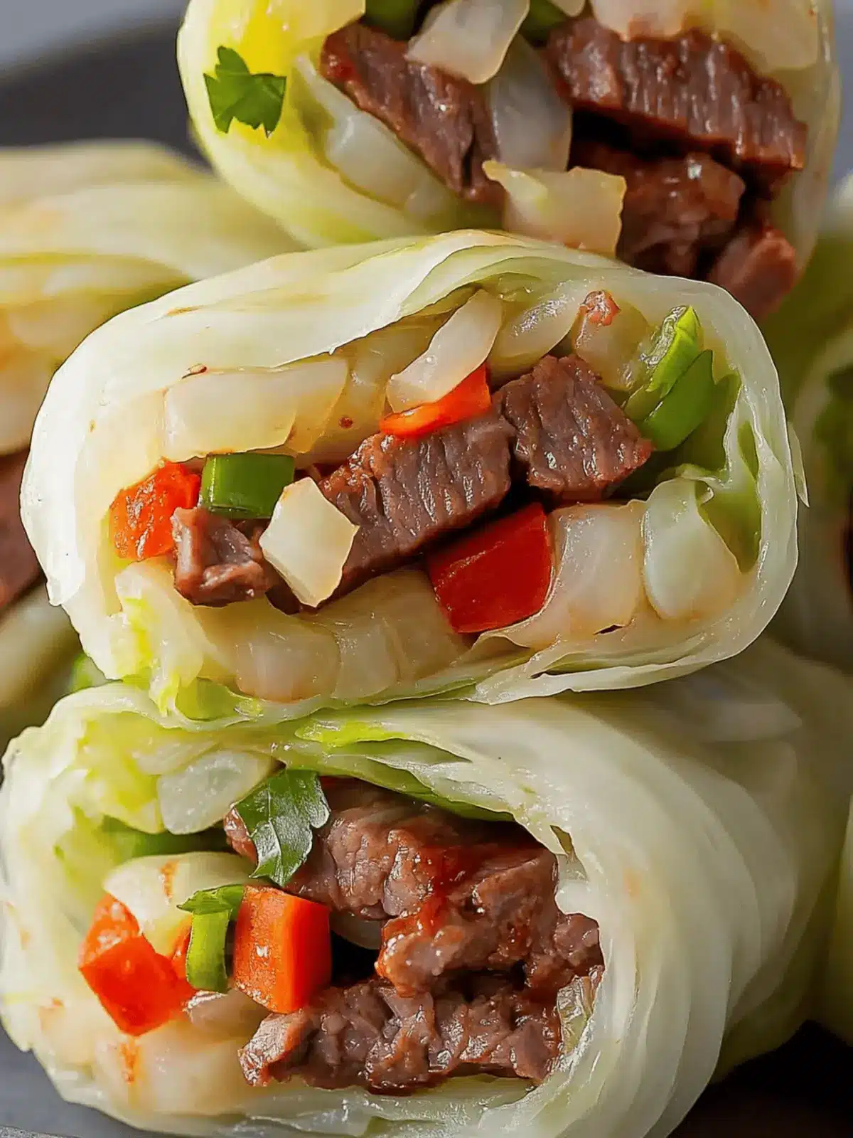Philly Cheesesteak Cabbage Wraps