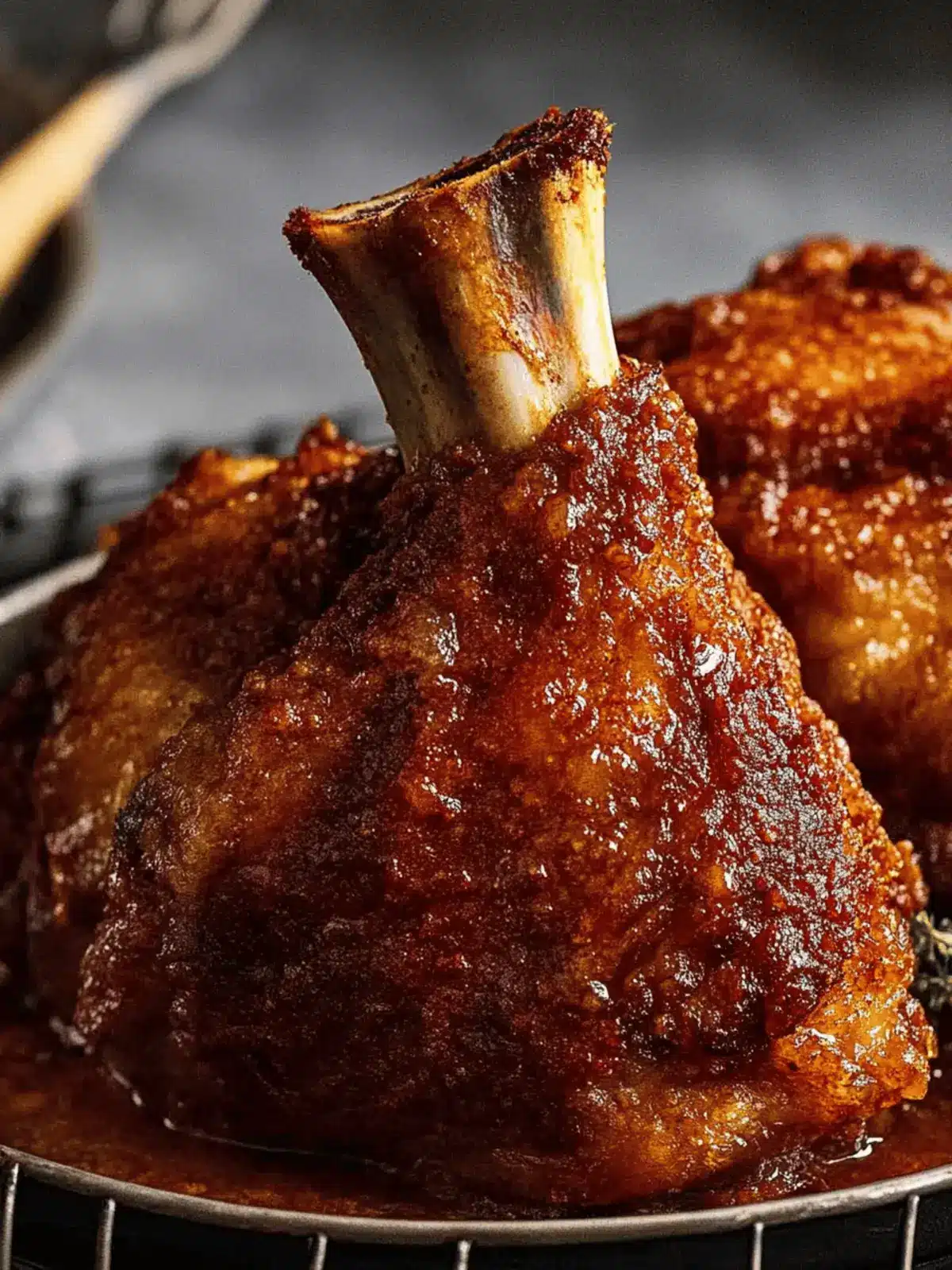 Crispy German Pork Knuckle (Schweinshaxe) with Beer Gravy