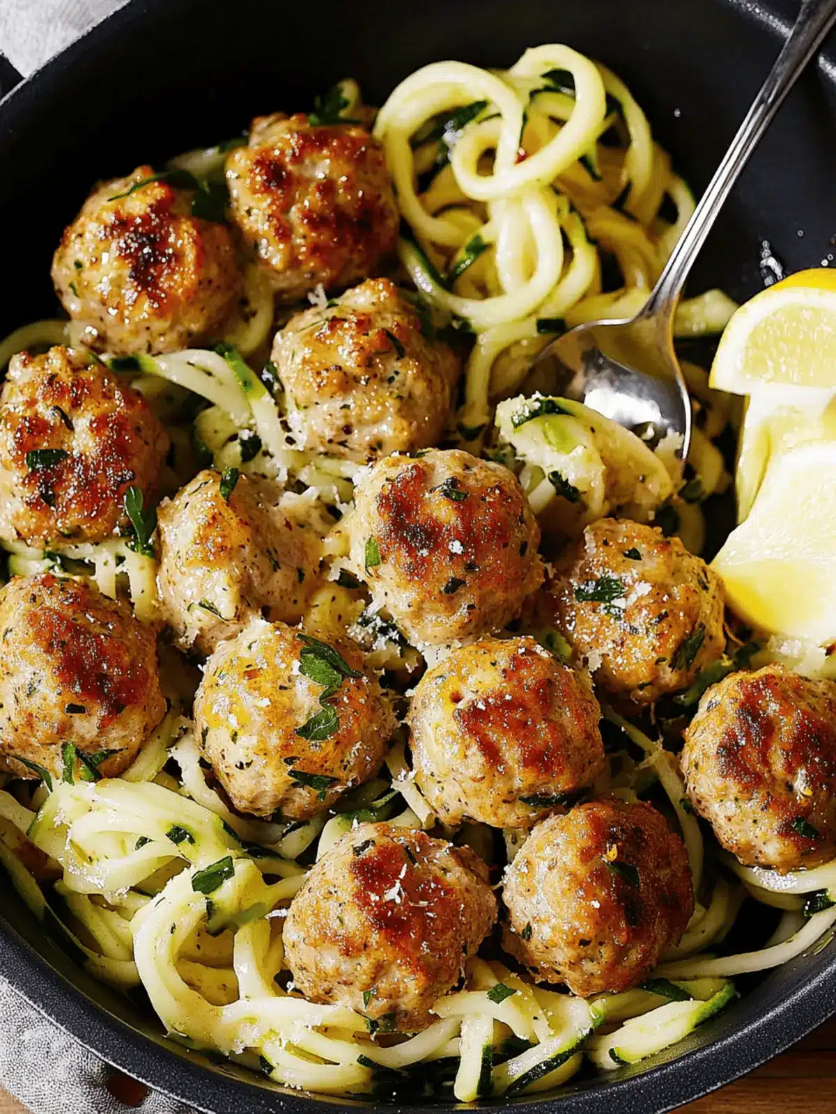 Garlic Butter Meatballs & Zoodles