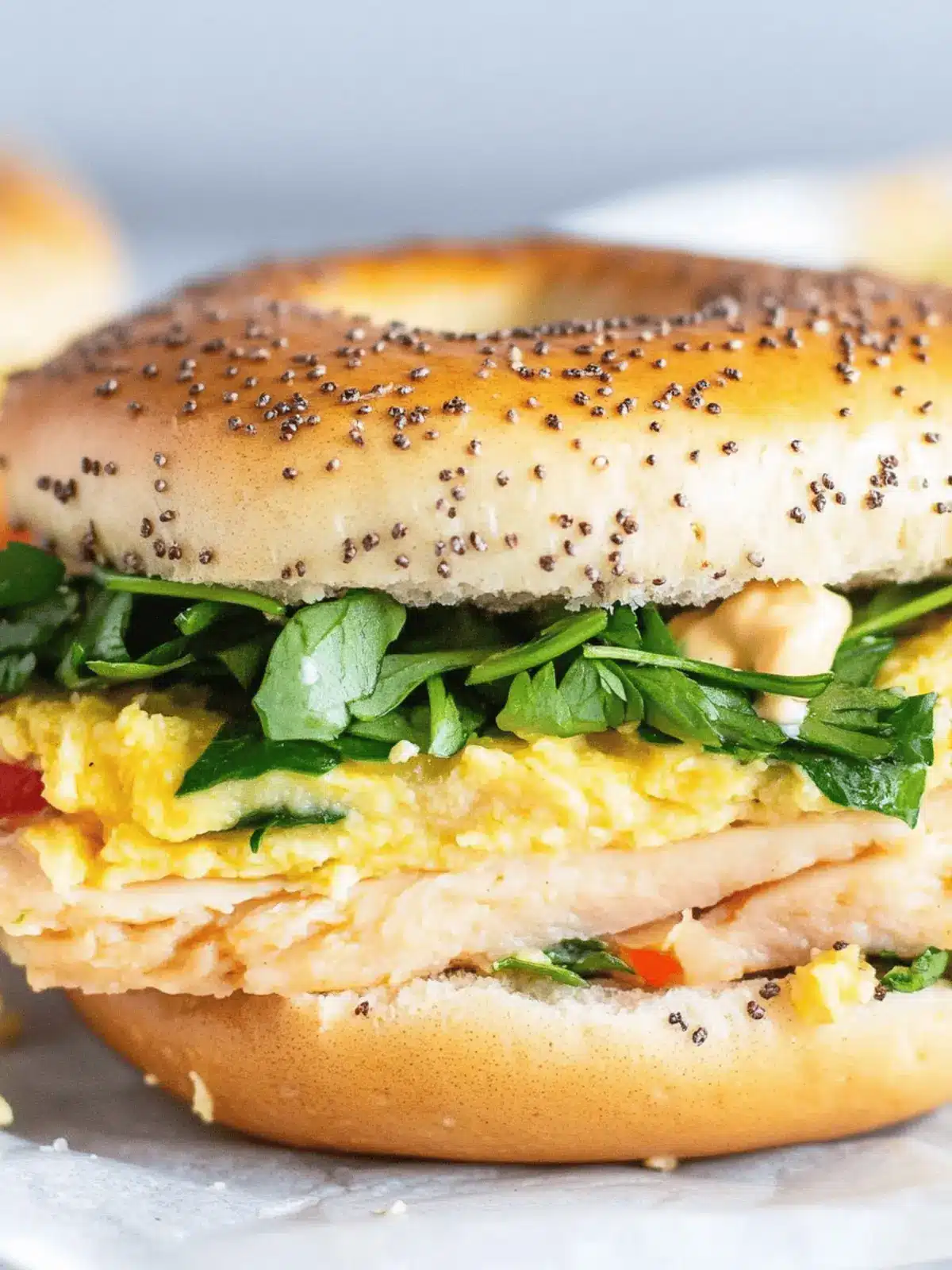 Healthy Breakfast Bagel Sandwich (Perfect for Meal Prep!)