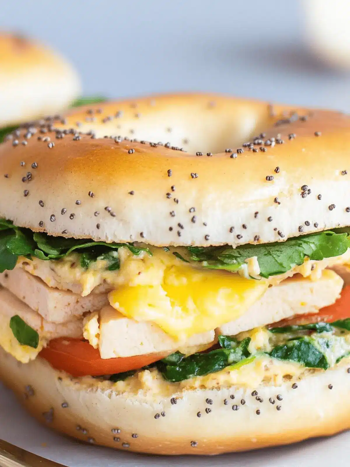 Healthy Breakfast Bagel Sandwich (Perfect for Meal Prep!)