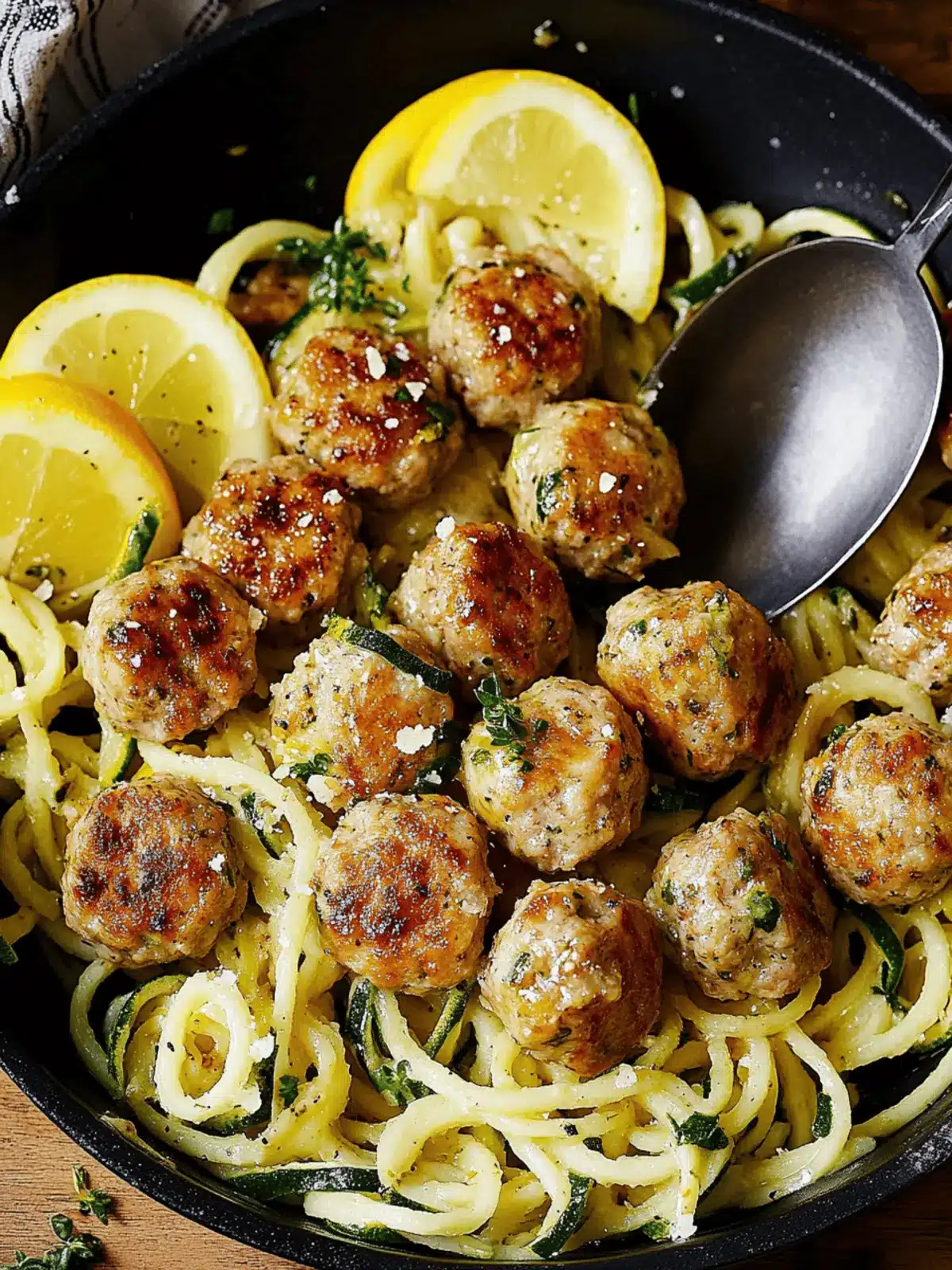 Garlic Butter Meatballs & Zoodles