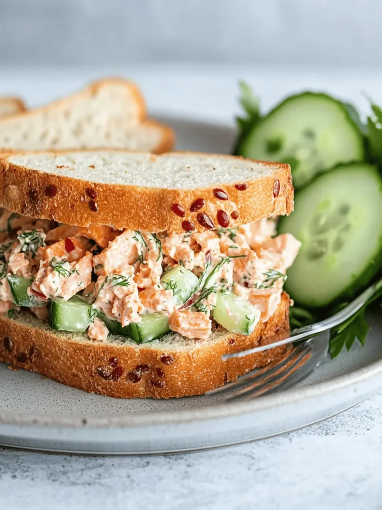 Cucumber Dill Salmon Salad Sandwich