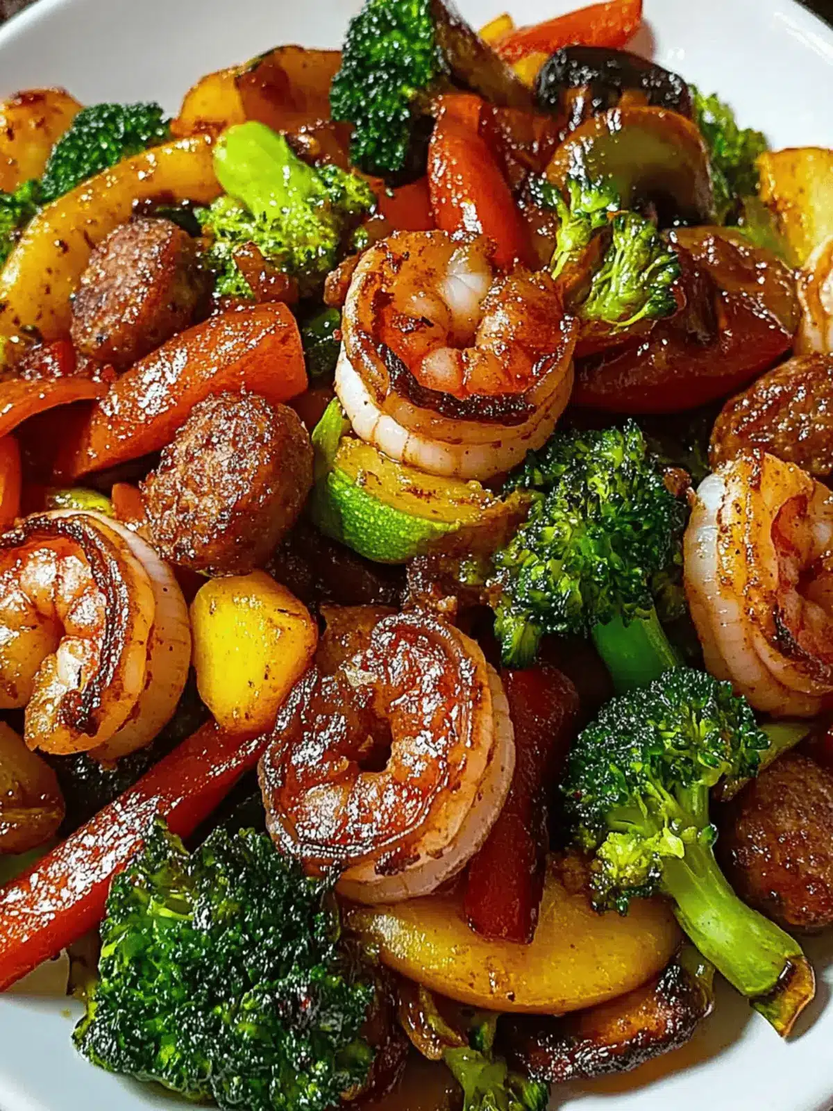 Shrimp Sausage Veggie Stirfry