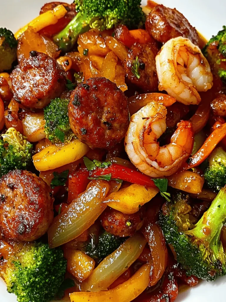 Shrimp Sausage Veggie Stirfry